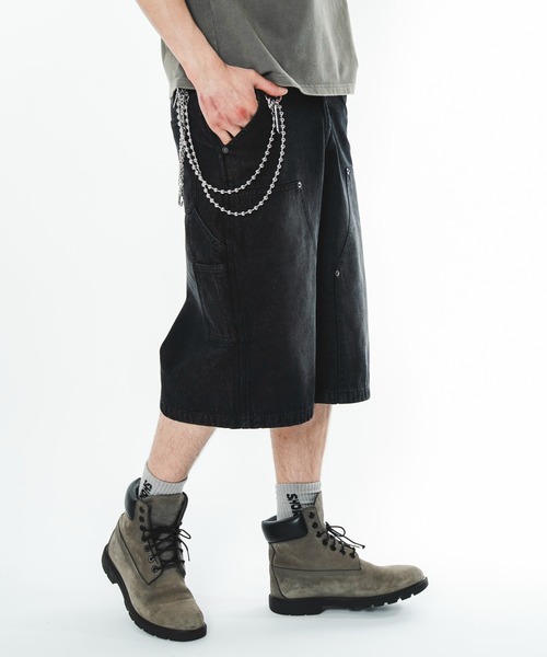 SHORT ROUND（ショートラウンド）の「SHORT ROUND/【26年春夏新作】ダブルニーデニムショーツ（デニムパンツ・メンズ・コバルトブルー/ブラック系3・LARGE/MEDIUM）」の18枚目の写真