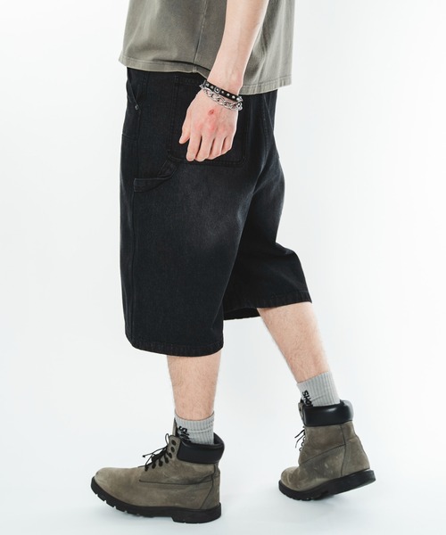 SHORT ROUND（ショートラウンド）の「SHORT ROUND/【26年春夏新作】ダブルニーデニムショーツ（デニムパンツ・メンズ・コバルトブルー/ブラック系3・LARGE/MEDIUM）」の20枚目の写真