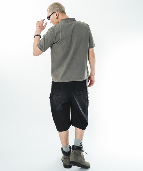 SHORT ROUND（ショートラウンド）の「SHORT ROUND/【26年春夏新作】ダブルニーデニムショーツ（デニムパンツ・メンズ・コバルトブルー/ブラック系3・LARGE/MEDIUM）」の22枚目の写真