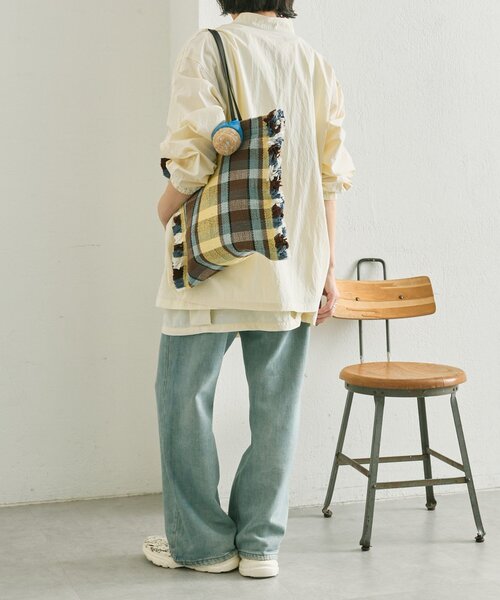 ear PAPILLONNER(イアパピヨネ)の「【Jhuri Shate (ジュリシャテ)】ラグトートバッグ(トートバッグ・レディース・ピンク/ブルー/ブラック・FREE)」の16枚目の写真