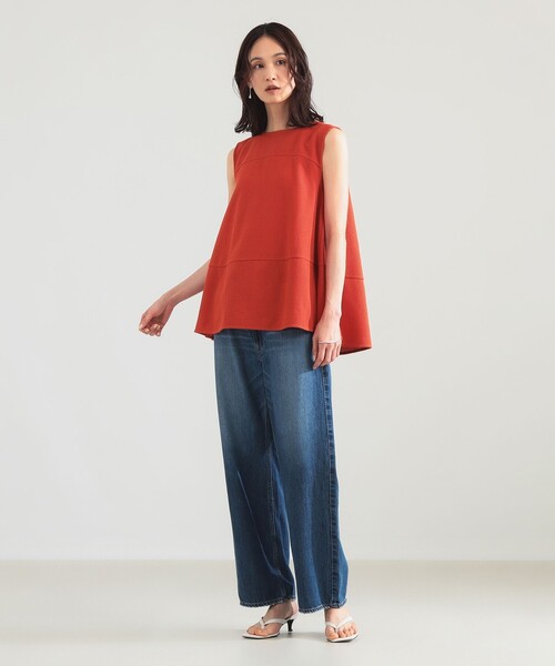 Demi-Luxe BEAMS(デミルクス ビームス)の「ラッセルメッシュ ノースリーブ プルオーバー(Tシャツ/カットソー・レディース・ブラック/ホワイト/オレンジ・ONE SIZE)」の20枚目の写真