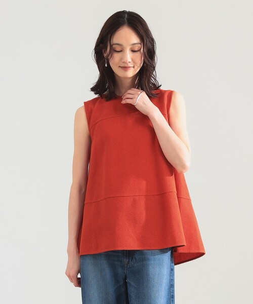 Demi-Luxe BEAMS(デミルクス ビームス)の「ラッセルメッシュ ノースリーブ プルオーバー(Tシャツ/カットソー・レディース・ブラック/ホワイト/オレンジ・ONE SIZE)」の17枚目の写真
