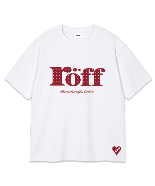 RANDOMOFF（ランダムオフ）の「ROEFF TYPE PLAY DOT OVER FIT T-SHIRT [RED] (3color)（Tシャツ/カットソー・レディース・ホワイト/ライトグレー/ブラック・MEDIUM/LARGE/X-LARGE/SMALL）」の4枚目の写真
