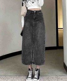 フロントスリットデニムスカート