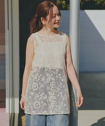 高山直子さんコラボ/レースノースリーブチュニック＊キャミ/EiiS/319762