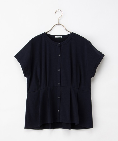 Honeys（ハニーズ）の「【ハニさら・接触冷感・ＵＶカット】ウエストタックトップス（Tシャツ/カットソー・レディース・アイボリー/グレイッシュベージュ/ブルーグリーン/ネイビー・3L/L/LL/M/S）」の21枚目の写真