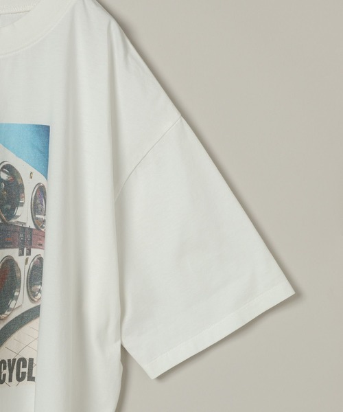 studio CLIP(スタディオクリップ)の「【daily CLIP】ランドリープリントBIG Tシャツ(Tシャツ/カットソー・レディース・ホワイト/ミント・FREE)」の6枚目の写真