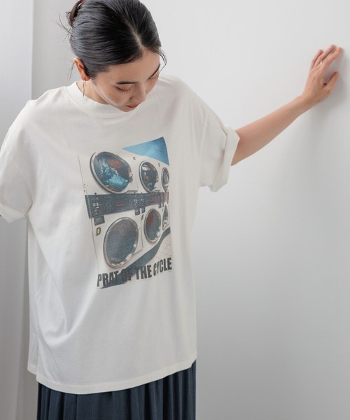 studio CLIP(スタディオクリップ)の「【daily CLIP】ランドリープリントBIG Tシャツ(Tシャツ/カットソー・レディース・ホワイト/ミント・FREE)」の12枚目の写真