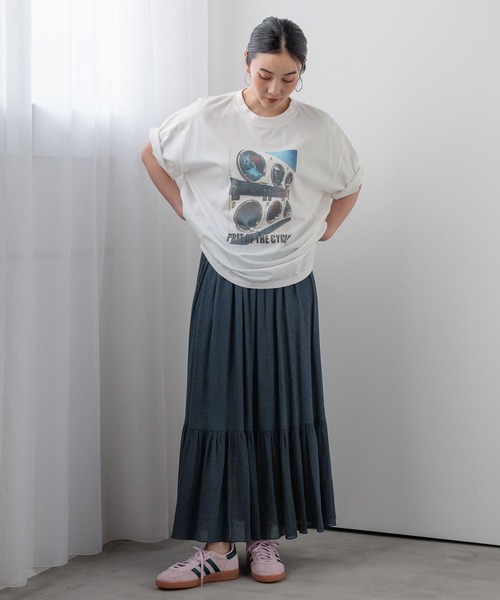 studio CLIP(スタディオクリップ)の「【daily CLIP】ランドリープリントBIG Tシャツ(Tシャツ/カットソー・レディース・ホワイト/ミント・FREE)」の13枚目の写真