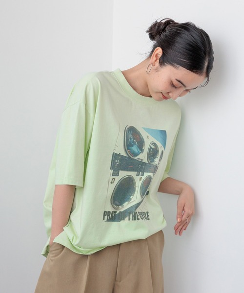 studio CLIP(スタディオクリップ)の「【daily CLIP】ランドリープリントBIG Tシャツ(Tシャツ/カットソー・レディース・ホワイト/ミント・FREE)」の15枚目の写真