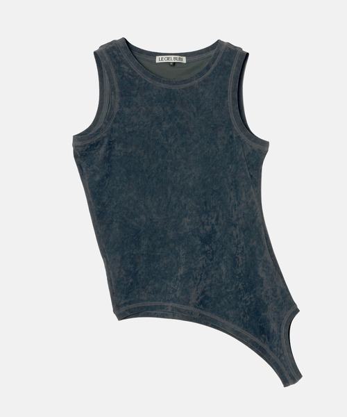 LE CIEL BLEU(ルシェルブルー)の「ベロアカットアウトタンク / Velour Cut-Out Tank(Tシャツ/カットソー・レディース・ライトグリーン/チャコールグレー・36/38)」の8枚目の写真