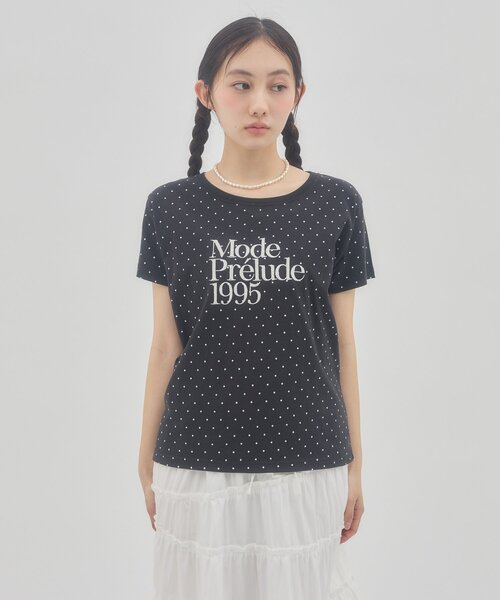 DISCOAT(ディスコート)の「【umm.】ドット刺繍ロゴ半袖Tシャツ(Tシャツ/カットソー・レディース・オフホワイト/ブラック・FREE)」の16枚目の写真