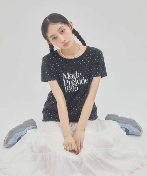 DISCOAT(ディスコート)の「【umm.】ドット刺繍ロゴ半袖Tシャツ(Tシャツ/カットソー・レディース・オフホワイト/ブラック・FREE)」の17枚目の写真
