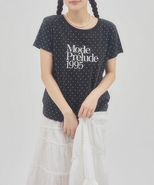 DISCOAT(ディスコート)の「【umm.】ドット刺繍ロゴ半袖Tシャツ(Tシャツ/カットソー・レディース・オフホワイト/ブラック・FREE)」の18枚目の写真
