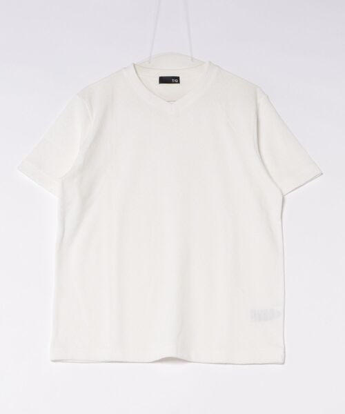 TAKA-Q(タカキュー)の「【綿混】タカキュー ヘリンボン ジャガード Vネック 半袖 Tシャツ(Tシャツ/カットソー・メンズ・ホワイト/ブラック・MEDIUM/LARGE/X-LARGE)」の13枚目の写真