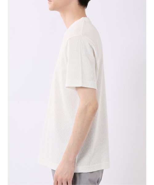 TAKA-Q(タカキュー)の「【綿混】タカキュー ヘリンボン ジャガード Vネック 半袖 Tシャツ(Tシャツ/カットソー・メンズ・ホワイト/ブラック・MEDIUM/LARGE/X-LARGE)」の9枚目の写真
