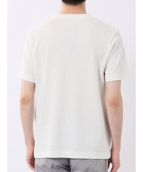 TAKA-Q(タカキュー)の「【綿混】タカキュー ヘリンボン ジャガード Vネック 半袖 Tシャツ(Tシャツ/カットソー・メンズ・ホワイト/ブラック・MEDIUM/LARGE/X-LARGE)」の10枚目の写真