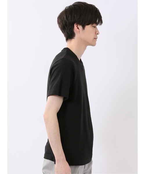 TAKA-Q(タカキュー)の「【綿混】タカキュー ヘリンボン ジャガード Vネック 半袖 Tシャツ(Tシャツ/カットソー・メンズ・ホワイト/ブラック・MEDIUM/LARGE/X-LARGE)」の16枚目の写真