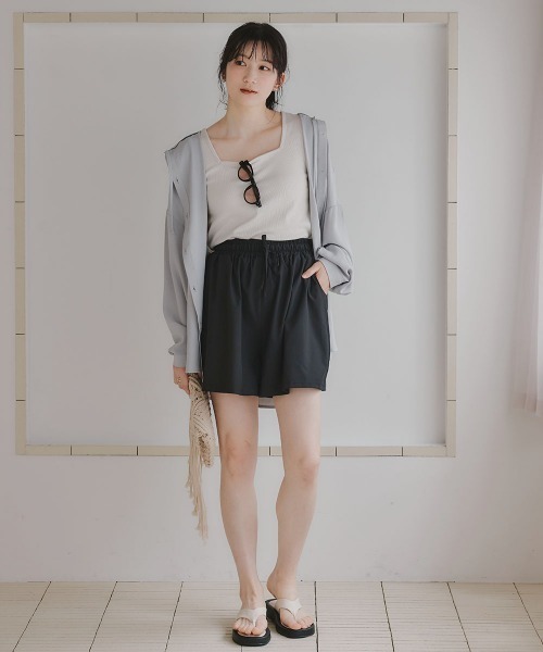 slattgir（スラットジール）の「高身長　フレアショートパンツ（ＵＶカット・接触冷感）（トールサイズ）（その他パンツ・レディース・ブラック・TM/TL/TLL/T3L/T4L/T5L）」の3枚目の写真