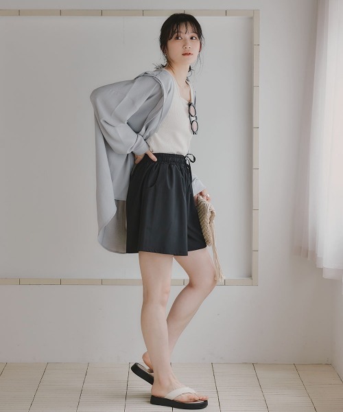 slattgir（スラットジール）の「高身長　フレアショートパンツ（ＵＶカット・接触冷感）（トールサイズ）（その他パンツ・レディース・ブラック・TM/TL/TLL/T3L/T4L/T5L）」の4枚目の写真