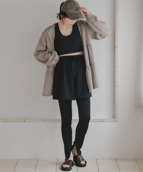 slattgir（スラットジール）の「高身長　フレアショートパンツ（ＵＶカット・接触冷感）（トールサイズ）（その他パンツ・レディース・ブラック・TM/TL/TLL/T3L/T4L/T5L）」の7枚目の写真