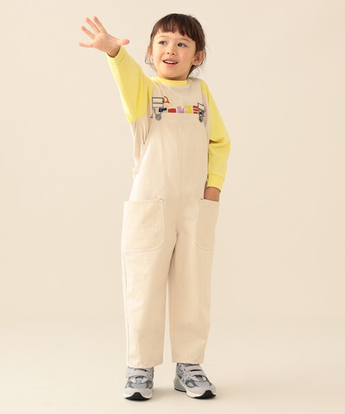 BEAMS mini（ビームスミニ）の「テープ ショルダー サロペット 2026SS（90～150cm）キッズ カジュアル プチプラ レジャー 外遊び（サロペット/オーバーオール・キッズ・インディゴブルー/ナチュラル/その他・100/130/140/120/110/150/90）」の2枚目の写真