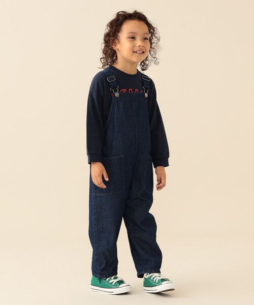 BEAMS mini（ビームスミニ）の「テープ ショルダー サロペット 2026SS（90～150cm）キッズ カジュアル プチプラ レジャー 外遊び（サロペット/オーバーオール・キッズ・インディゴブルー/ナチュラル/その他・100/130/140/120/110/150/90）」の3枚目の写真