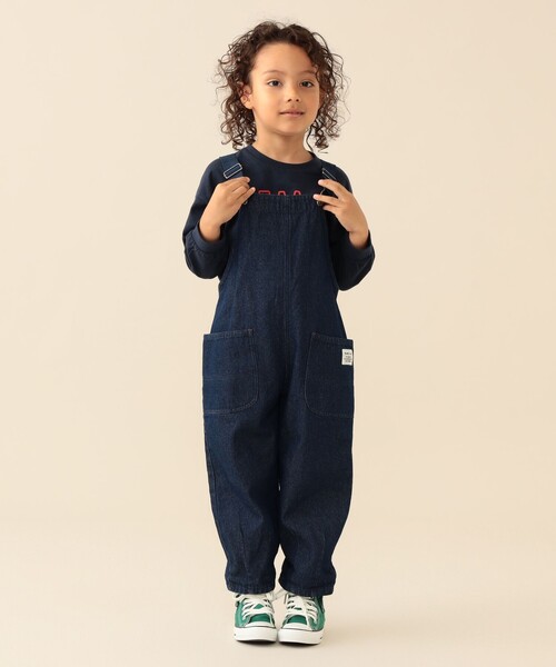BEAMS mini（ビームスミニ）の「テープ ショルダー サロペット 2026SS（90～150cm）キッズ カジュアル プチプラ レジャー 外遊び（サロペット/オーバーオール・キッズ・インディゴブルー/ナチュラル/その他・100/130/140/120/110/150/90）」の9枚目の写真