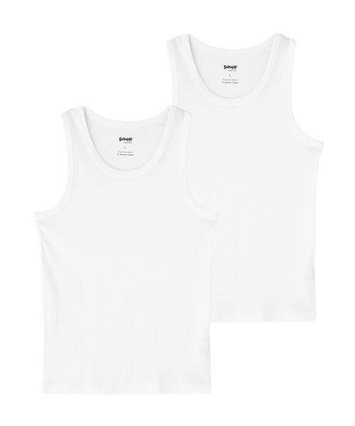 schott(ショット)の「Schott/ショット/×Miller/×ミラー/TANK TOP 2PACK/2パック タンクトップ(タンクトップ・メンズ・ホワイト系2/ブラック・XL/L)」の1枚目の写真