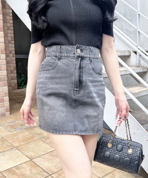 INGNI（イング）の「グリッターラメデニムミニスカート（デニムスカート・レディース・ブルー系その他3/ブルー系その他/グレー・FREE）」の2枚目の写真