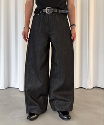 セール】ハトメループリジットワイドタックデニム（デニムパンツ