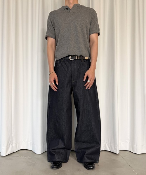 kutir(クティール)の「WIDE SILHOUETTE RIGID DENIM PANTS/ワイドシルエットリジットデニムパンツ(デニムパンツ・メンズ・ブラック/インディゴブルー・MEDIUM/LARGE/SMALL)」の7枚目の写真