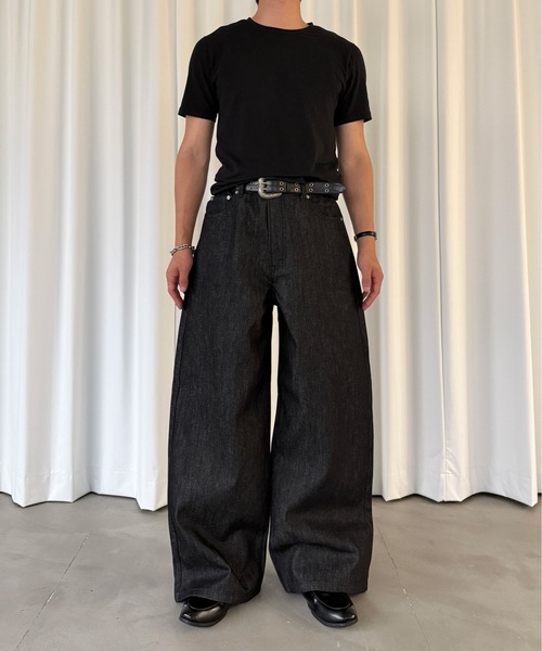 kutir(クティール)の「WIDE SILHOUETTE RIGID DENIM PANTS/ワイドシルエットリジットデニムパンツ(デニムパンツ・メンズ・ブラック/インディゴブルー・MEDIUM/LARGE/SMALL)」の5枚目の写真