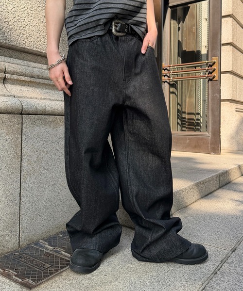 kutir(クティール)の「WIDE SILHOUETTE RIGID DENIM PANTS/ワイドシルエットリジットデニムパンツ(デニムパンツ・メンズ・ブラック/インディゴブルー・MEDIUM/LARGE/SMALL)」の11枚目の写真