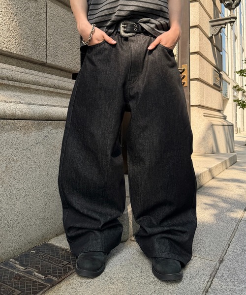 kutir(クティール)の「WIDE SILHOUETTE RIGID DENIM PANTS/ワイドシルエットリジットデニムパンツ(デニムパンツ・メンズ・ブラック/インディゴブルー・MEDIUM/LARGE/SMALL)」の9枚目の写真