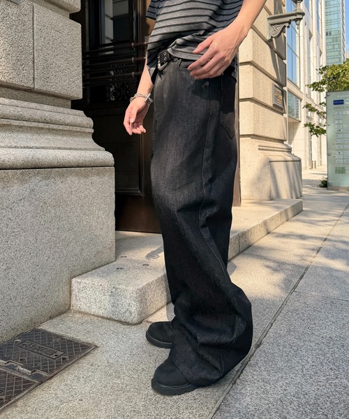kutir(クティール)の「WIDE SILHOUETTE RIGID DENIM PANTS/ワイドシルエットリジットデニムパンツ(デニムパンツ・メンズ・ブラック/インディゴブルー・MEDIUM/LARGE/SMALL)」の12枚目の写真