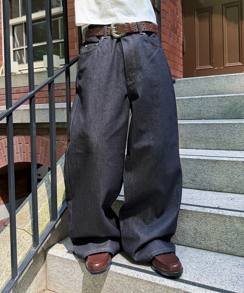 kutir(クティール)の「WIDE SILHOUETTE RIGID DENIM PANTS/ワイドシルエットリジットデニムパンツ(デニムパンツ・メンズ・ブラック/インディゴブルー・MEDIUM/LARGE/SMALL)」の5枚目の写真