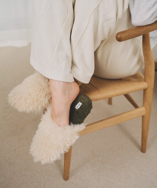 SAHIR（サヒール）の「【SAHIR サヒール】Roomshoes　バイカラールームシューズ（ルームシューズ/スリッパ・レディース・ブラウン/アイボリー/レッド・0）」の9枚目の写真