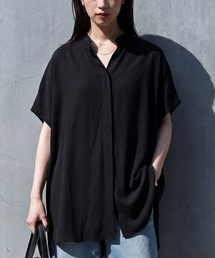 とろみ スキッパー シャツ