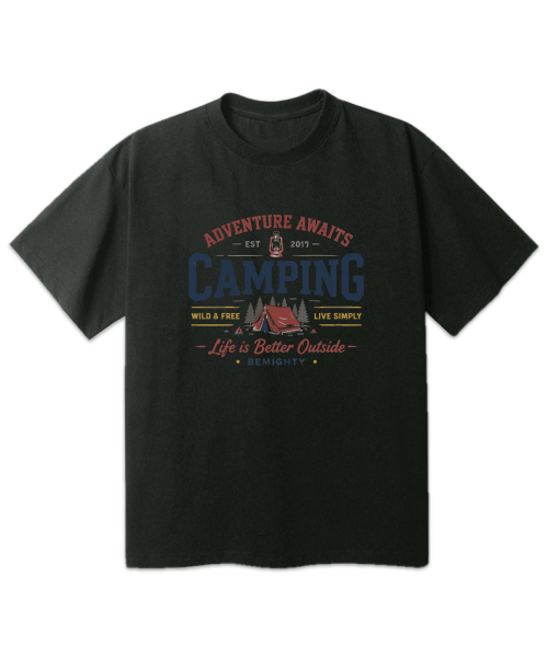 BEMIGHTY（ビーマイティー）の「キャンピングビンテージドローイングオーバーサイズ半袖Tシャツ[ホワイト]（Tシャツ/カットソー・メンズ・その他・LARGE/X-LARGE/XX-LARGE）」の3枚目の写真
