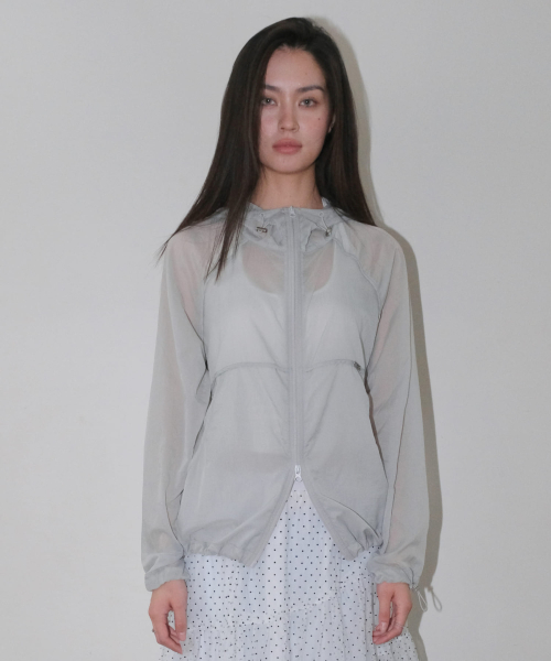 SHEER HOODIE JUMPER [LIGHT GREY] — легкий худи-пуловер