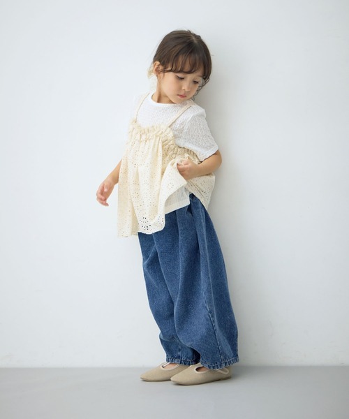 Piet(ピエット)の「レースキャミ ドッキングトップス(Tシャツ/カットソー・キッズ・ブラック/ホワイト・130/120/110/100)」の14枚目の写真