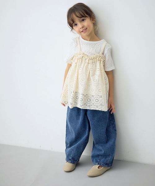 Piet(ピエット)の「レースキャミ ドッキングトップス(Tシャツ/カットソー・キッズ・ブラック/ホワイト・130/120/110/100)」の17枚目の写真