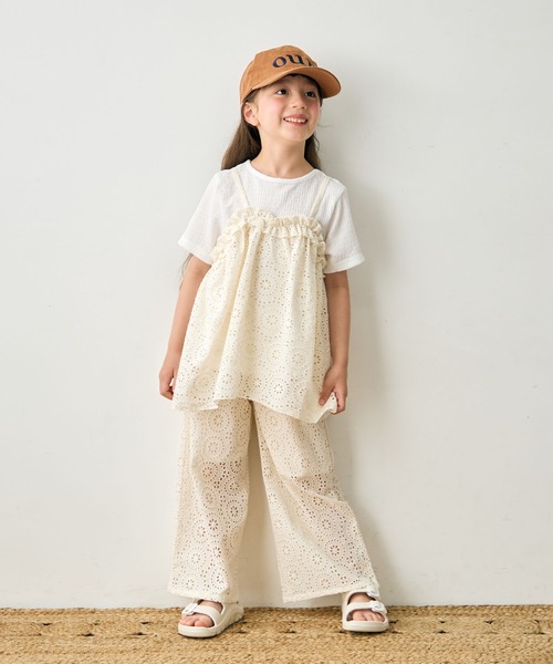 Piet(ピエット)の「レースキャミ ドッキングトップス(Tシャツ/カットソー・キッズ・ブラック/ホワイト・130/120/110/100)」の10枚目の写真