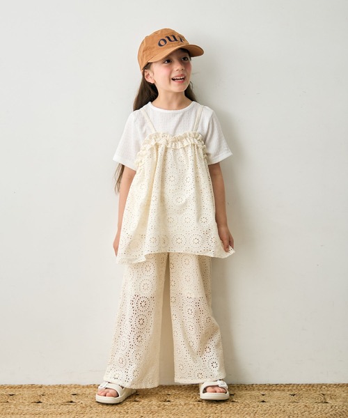 Piet(ピエット)の「レースキャミ ドッキングトップス(Tシャツ/カットソー・キッズ・ブラック/ホワイト・130/120/110/100)」の4枚目の写真