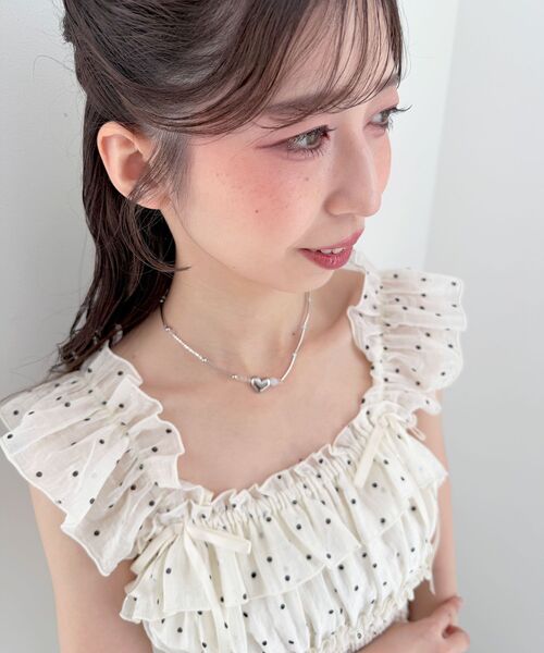 MAJESTIC LEGON(マジェスティックレゴン)の「ハートモチーフビーズネックレス(ネックレス・レディース・A・FREE)」の1枚目の写真