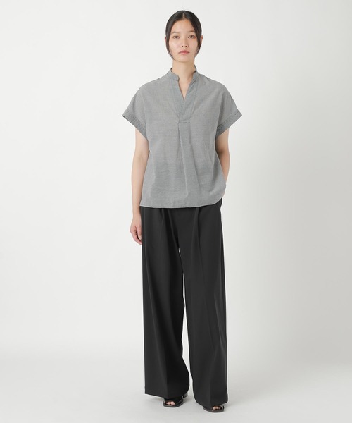 ZUCCa(ズッカ)の「COTTON SILK GINGHAM CHECK / シャツ(シャツ/ブラウス・レディース・ブラック・M size)」の2枚目の写真
