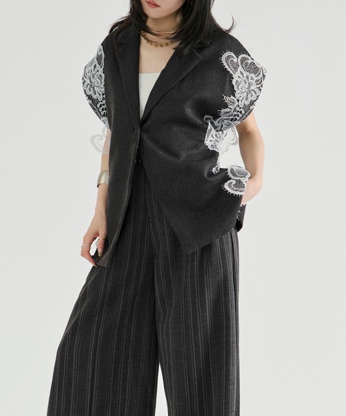 Ezick(エジック)の「side lace-trimmed vest/サイドレーストリムベスト(ベスト・レディース・ブラック・FREE)」の9枚目の写真
