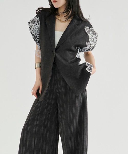 Ezick(エジック)の「side lace-trimmed vest/サイドレーストリムベスト(ベスト・レディース・ブラック・FREE)」の8枚目の写真