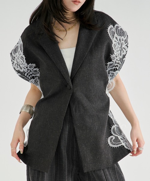 Ezick(エジック)の「side lace-trimmed vest/サイドレーストリムベスト(ベスト・レディース・ブラック・FREE)」の14枚目の写真
